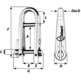 Wichard Key Pin Shackle with Bar - Dia 5 mm | Part #81432 trendygifthk